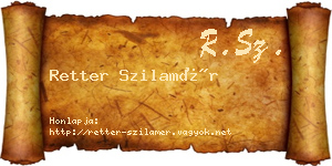 Retter Szilamér névjegykártya